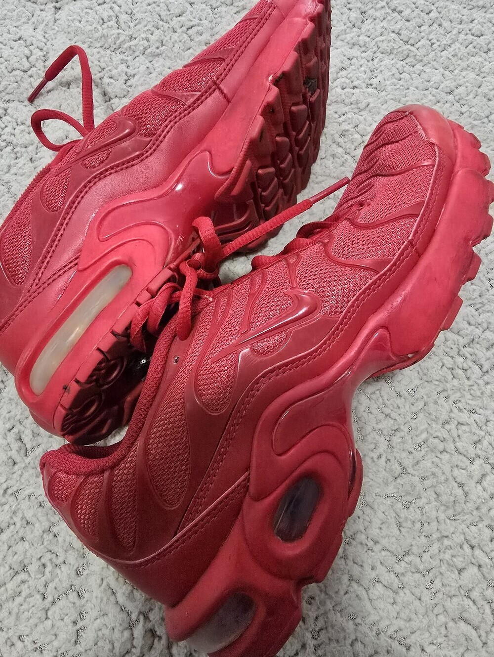 Nike Red Monochrome Air-Cushioned Sneakers